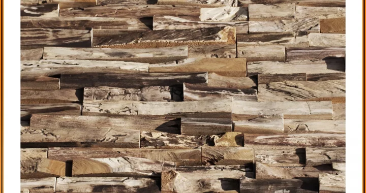 Großflächige Wandverkleidung mit Teakholz Wandpaneelen Agung HO-008
