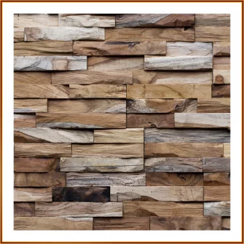 Teakholz Wandverblender HO-018 natur Holz Mosaik