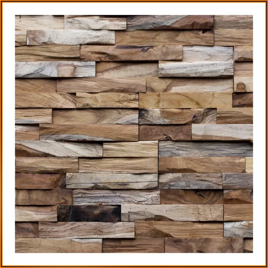 Teakholz Wandverblender HO-018 natur Holz Mosaik