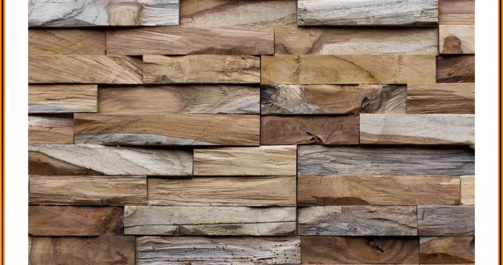 Teakholz Wandverblender HO-018 natur Holz Mosaik