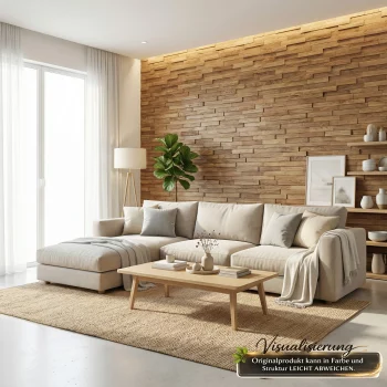 Teakholz Wandverkleidung Wohnzimmer moderne Holzwand Innenbereich