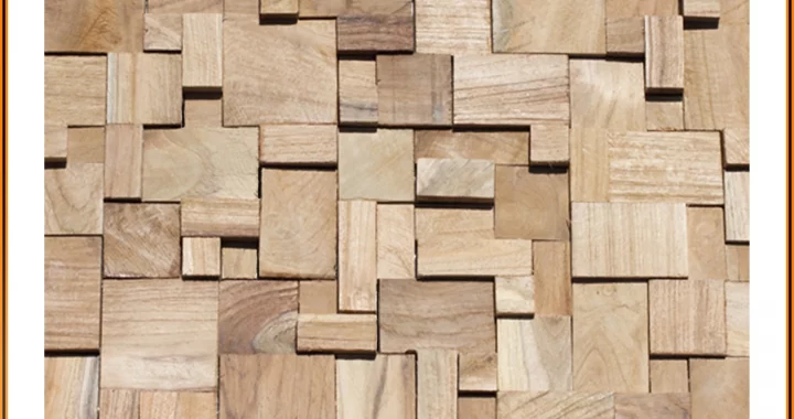 Detailansicht Teakholz Mosaik Kelut HO-011